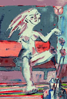 Frau auf Sofa